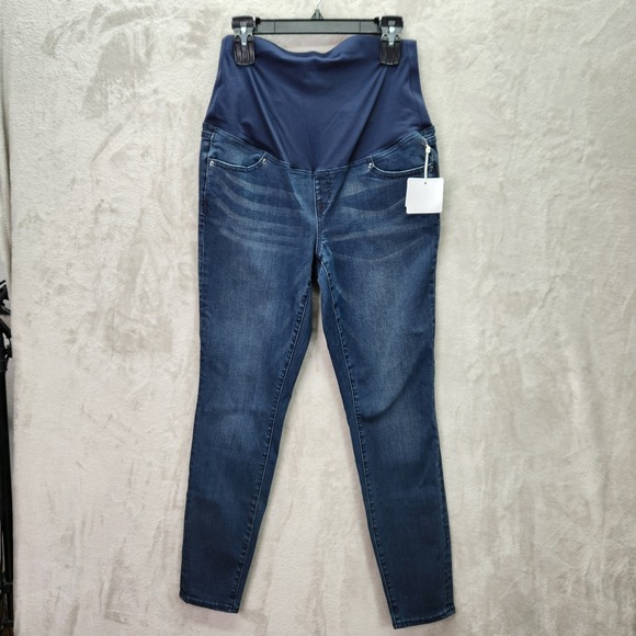 Ingrid + Isabel Maternity Jeans Womens 30 Crossover Panel Skinny Jeans Dark Wash - Picture 1 of 7